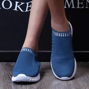 Slip-On Breathable Mesh Sneakers - Lightweight Casual Shoes