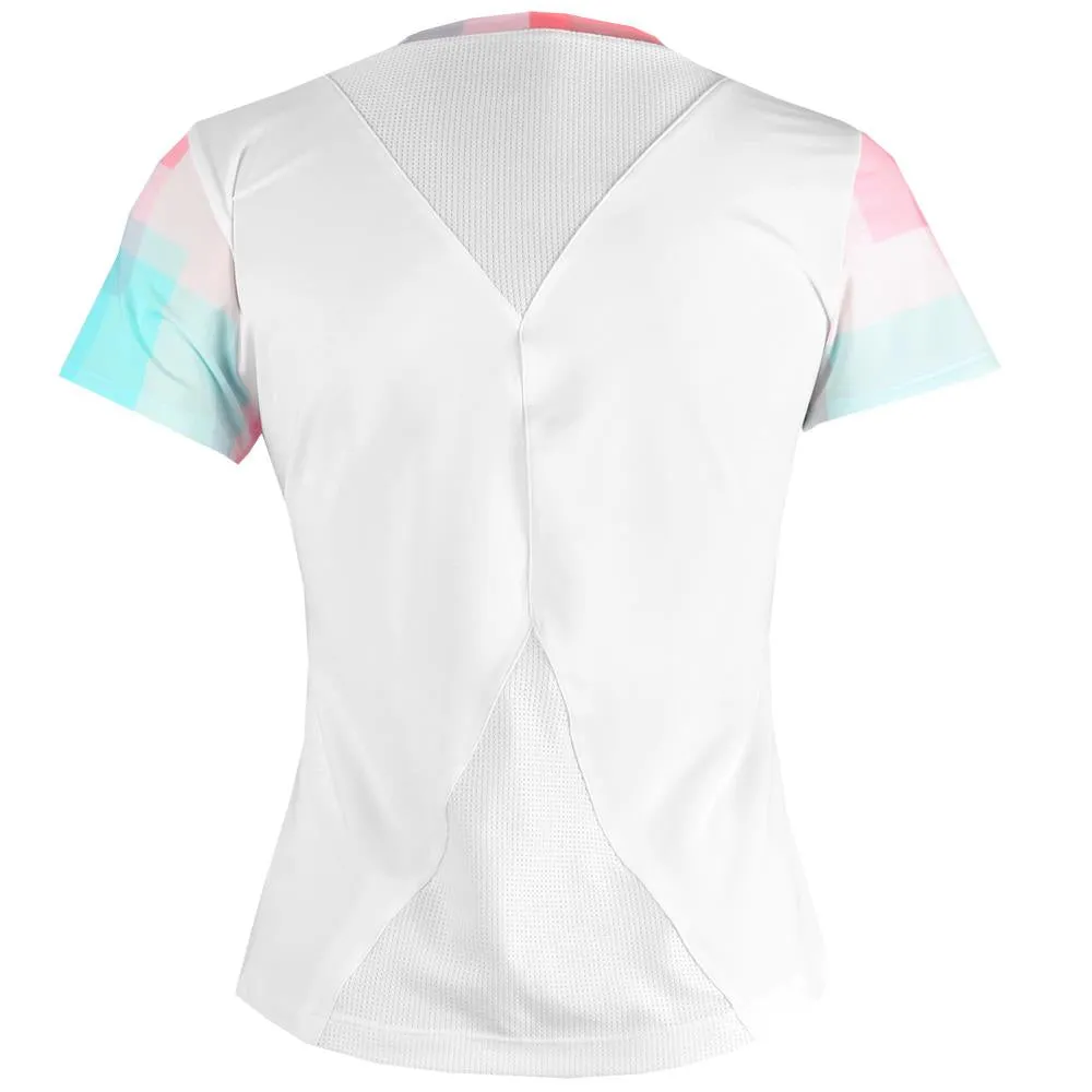 Sofibella Women's Shades of Pink Short Sleeve Tee - White/Multi