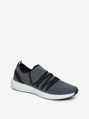 SOLEPLAY Grey Knitted Lace-Up Sneakers