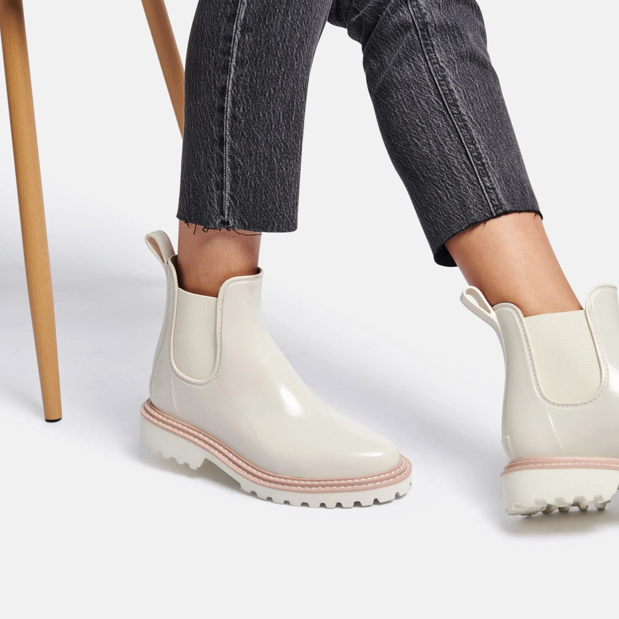 STORMY RAINBOOTS IVORY PATENT STELLA