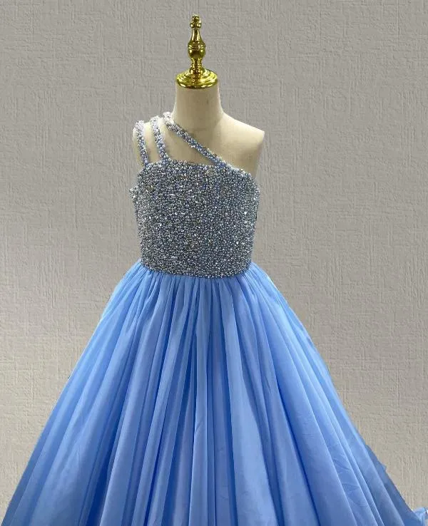 Stunning Beaded Bodice Elegant Young Girl Evening Gown