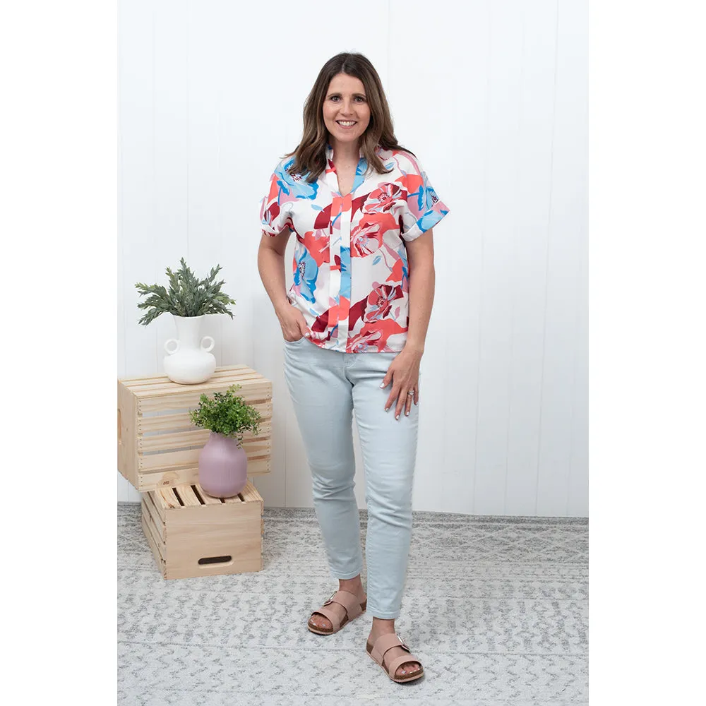 Take Your Chance - Floral V-Neck Blouse