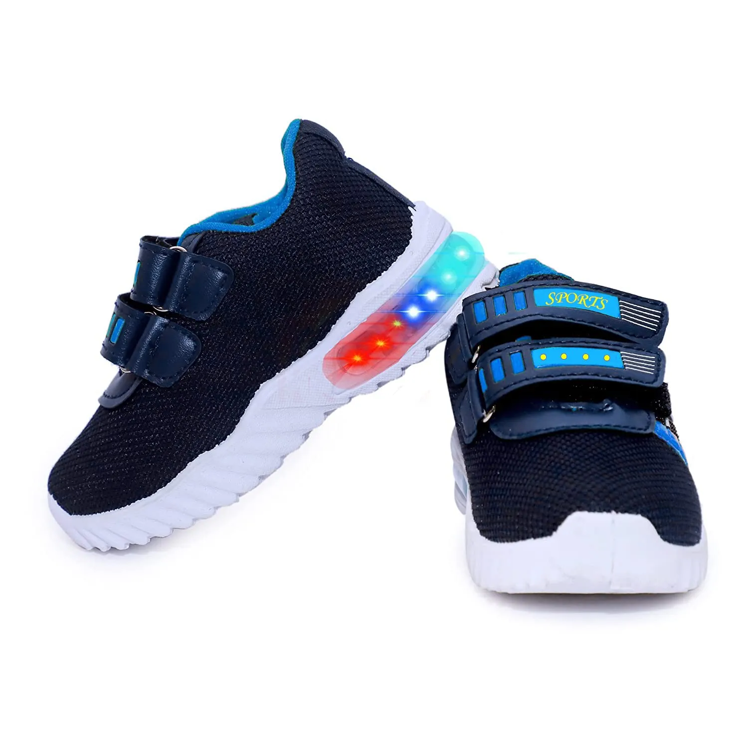 Tiny Kids LED Light Up Shoes, LED Sneakers, Shoes for Boys Girls, Casual Shoes for Kids, Outdoor/Sports/Running Shoes(RS2-NB-SKBLT51_4.5-5 YR) Blue