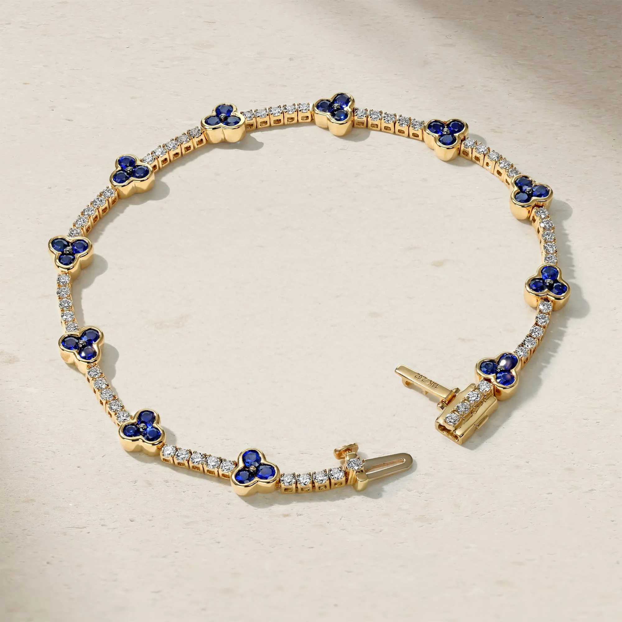 Trinity Sapphire and Diamond Tennis Bracelet