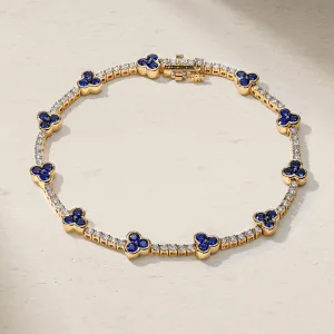 Trinity Sapphire and Diamond Tennis Bracelet