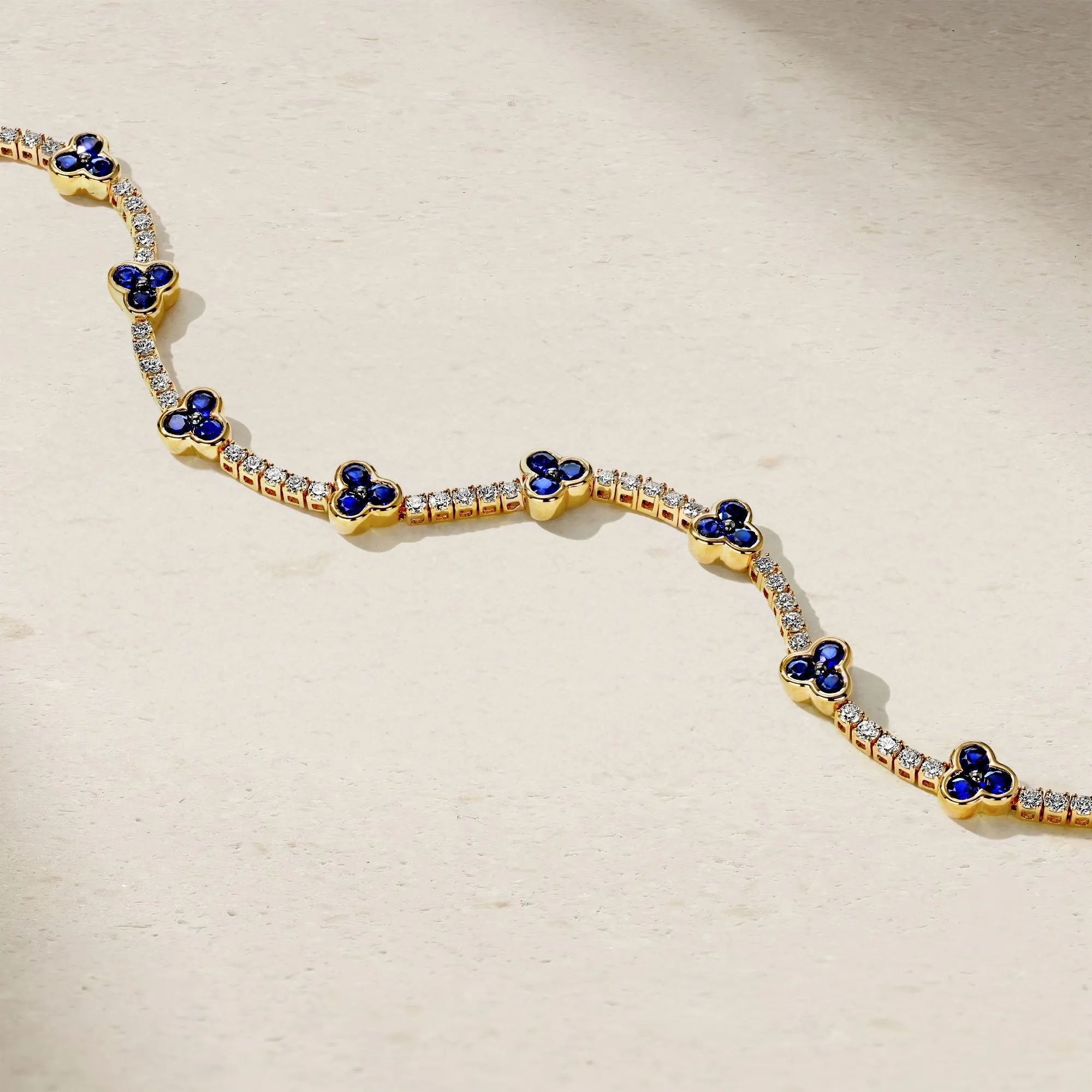 Trinity Sapphire and Diamond Tennis Bracelet