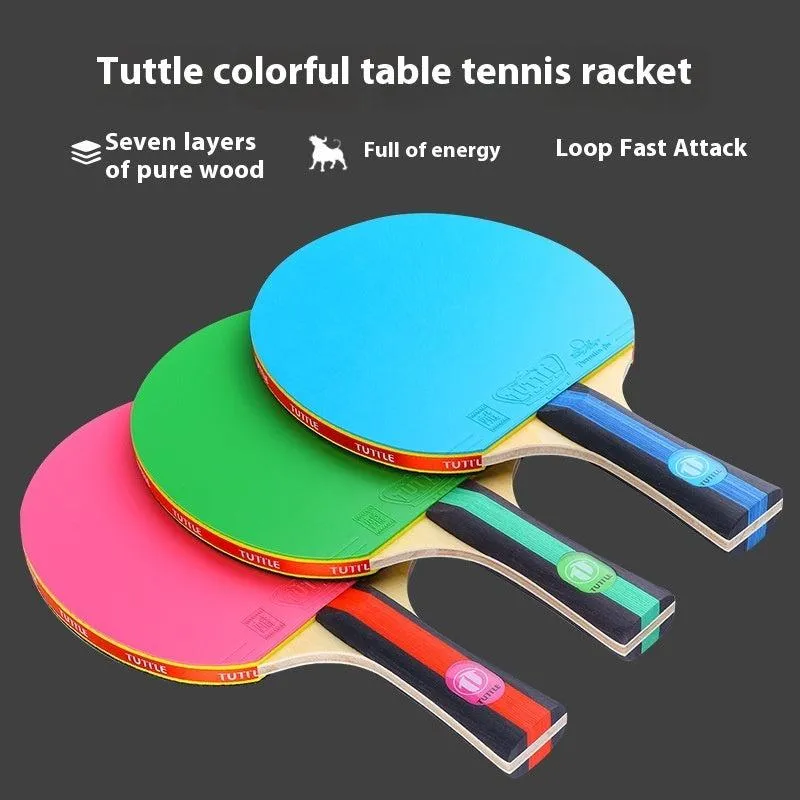 Tuttle 7-Ply All Wood Table Tennis Bat - Pink, Blue or Green