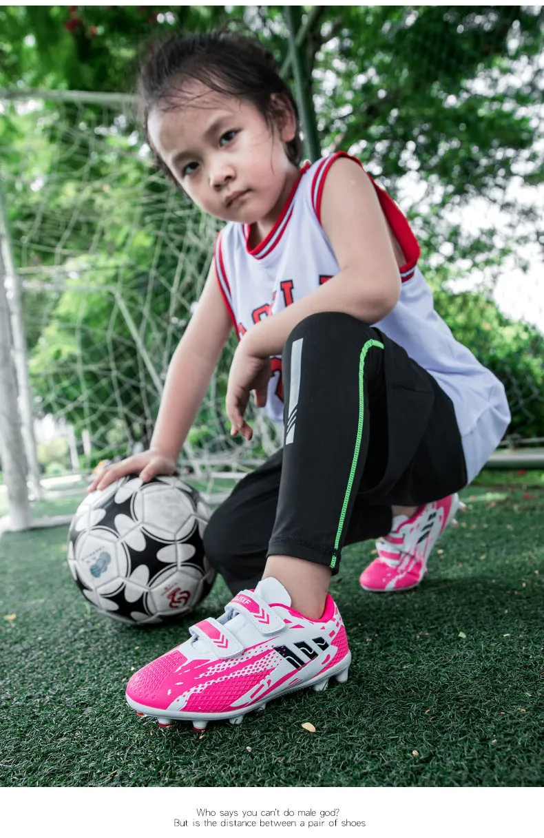 Unisex Kids' Soccer Shoes, Magic Tape, TF Studs, Student Training