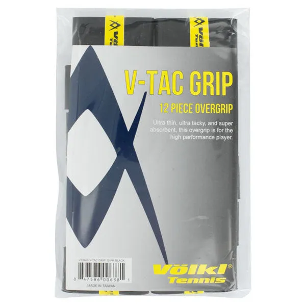 V Tac Tennis Overgrip 12 Pack Black