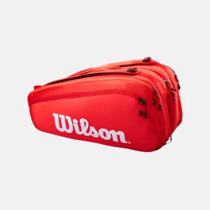 Wilson Super Tour V9 15 Pack Tennis Racquet Bag -Red