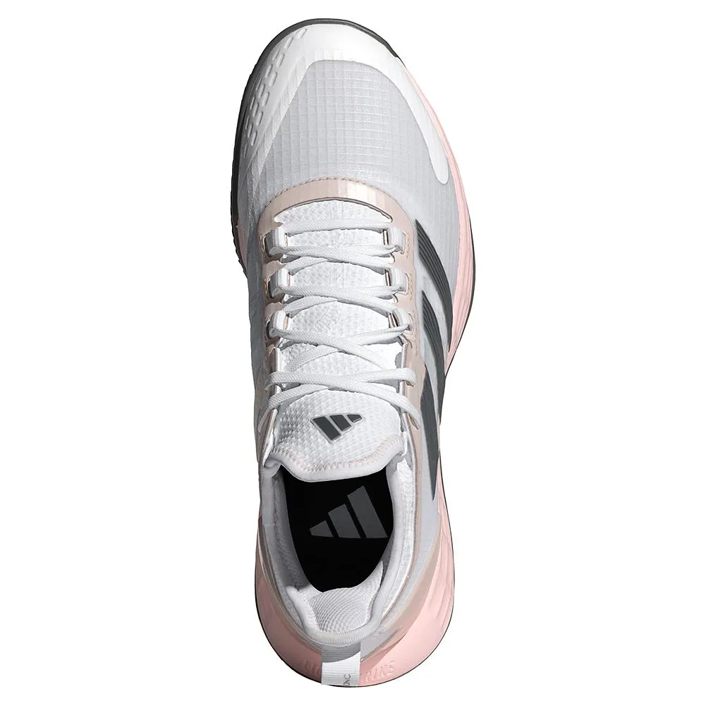 Womens Adizero Ubersonic 4.1 Clay Tennis Shoes White and Sandy Pink