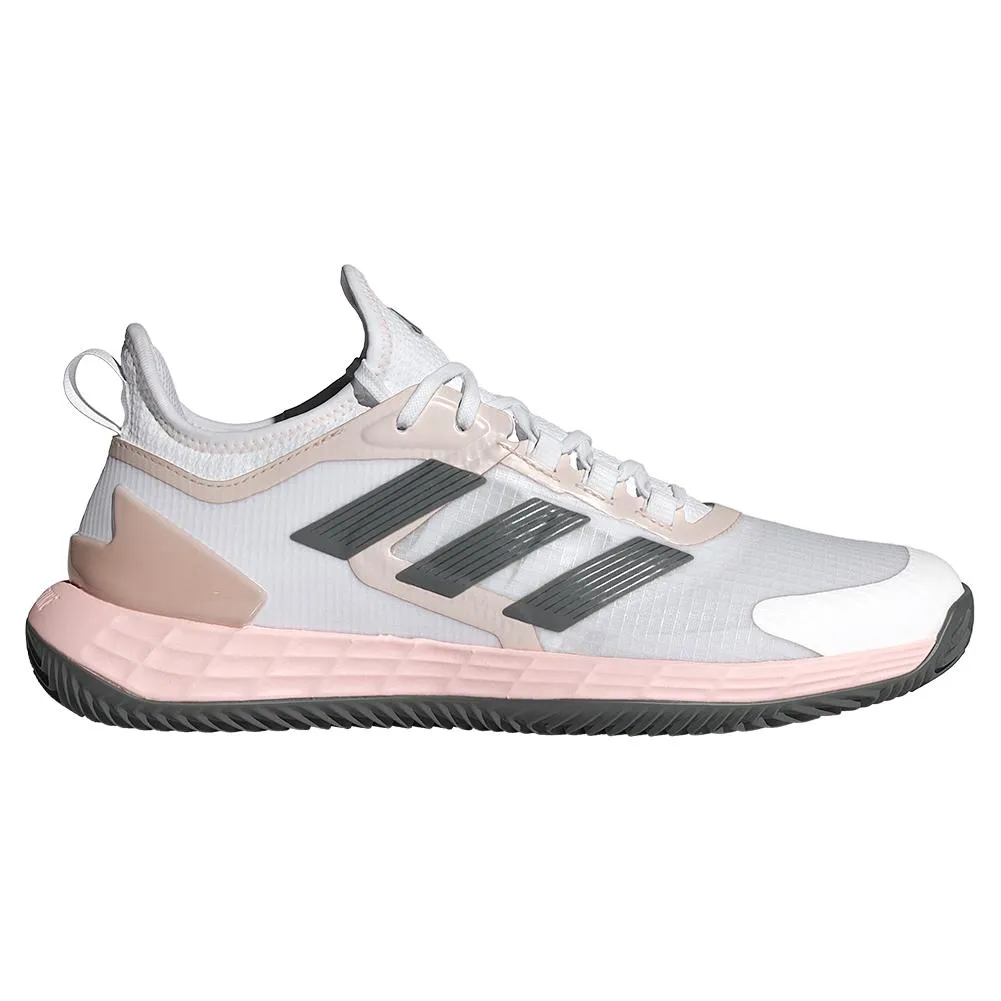 Womens Adizero Ubersonic 4.1 Clay Tennis Shoes White and Sandy Pink