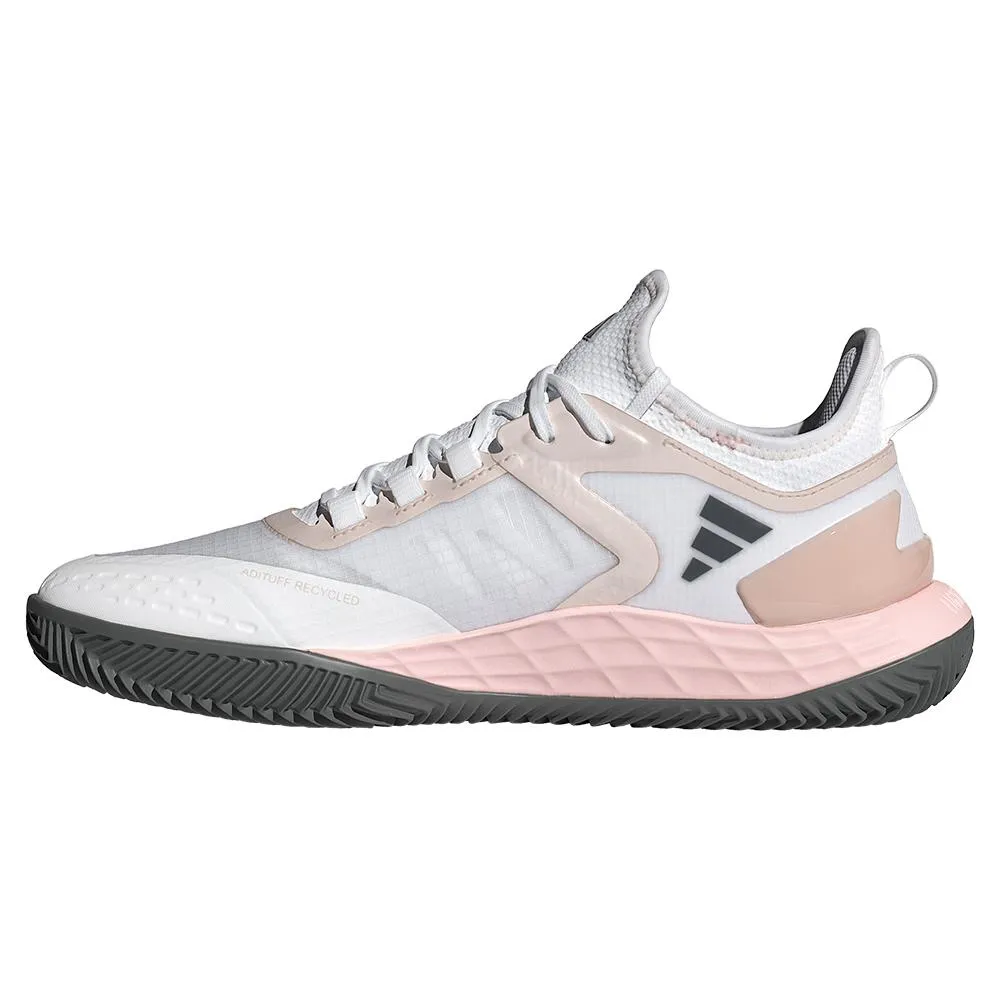 Womens Adizero Ubersonic 4.1 Clay Tennis Shoes White and Sandy Pink