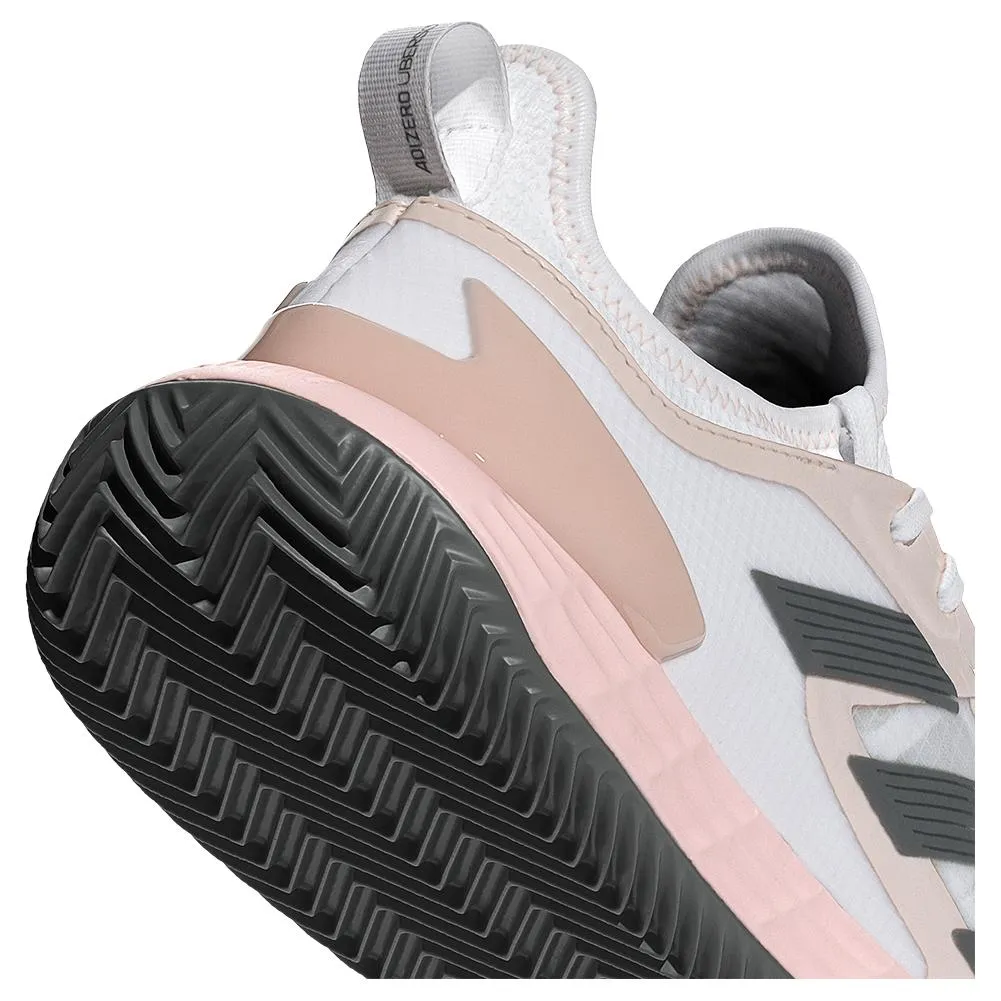 Womens Adizero Ubersonic 4.1 Clay Tennis Shoes White and Sandy Pink