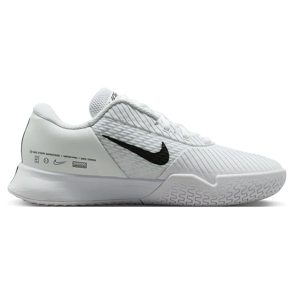 Women's Air Zoom Vapor Pro 2 Tennis Shoes White and Black