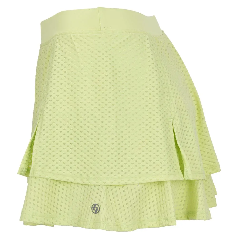 Women's Circle Mesh Slit Tennis Skort Celery