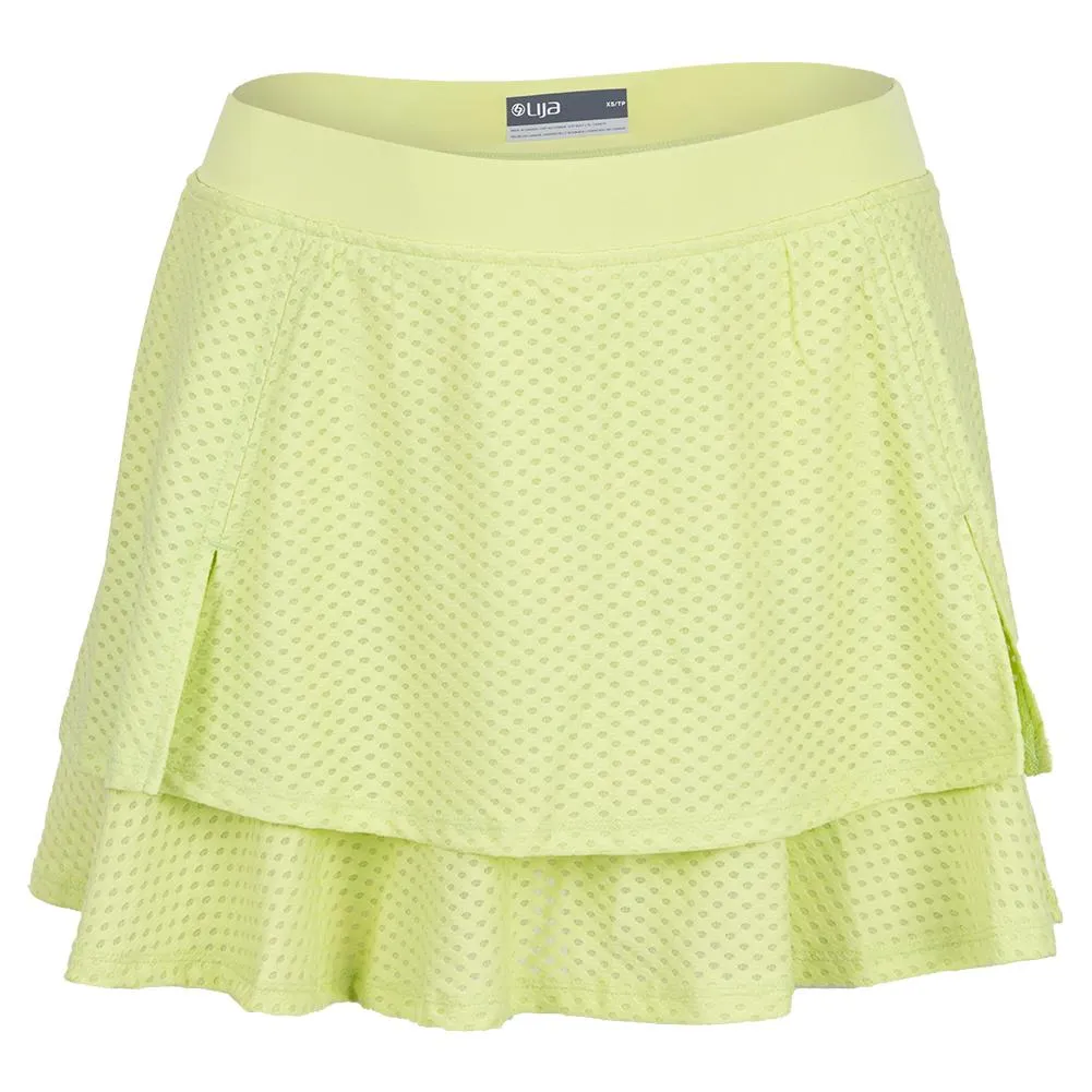 Women's Circle Mesh Slit Tennis Skort Celery