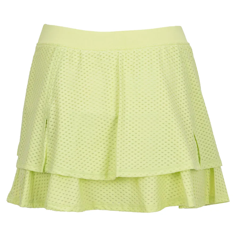 Women's Circle Mesh Slit Tennis Skort Celery