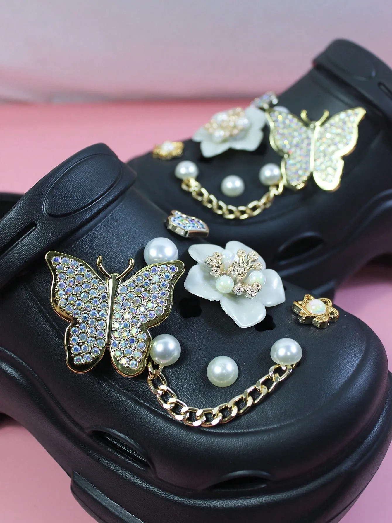 Women's Diy Rhinestone Chain Hollow Out Fashion Outdoor Eva Shoes