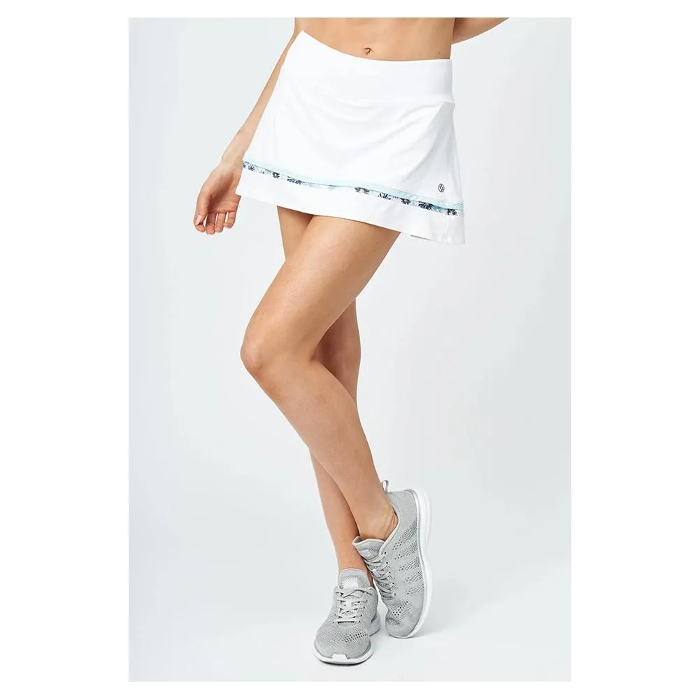 Women's Elite Banded Arena Tennis Skort White and Fleur