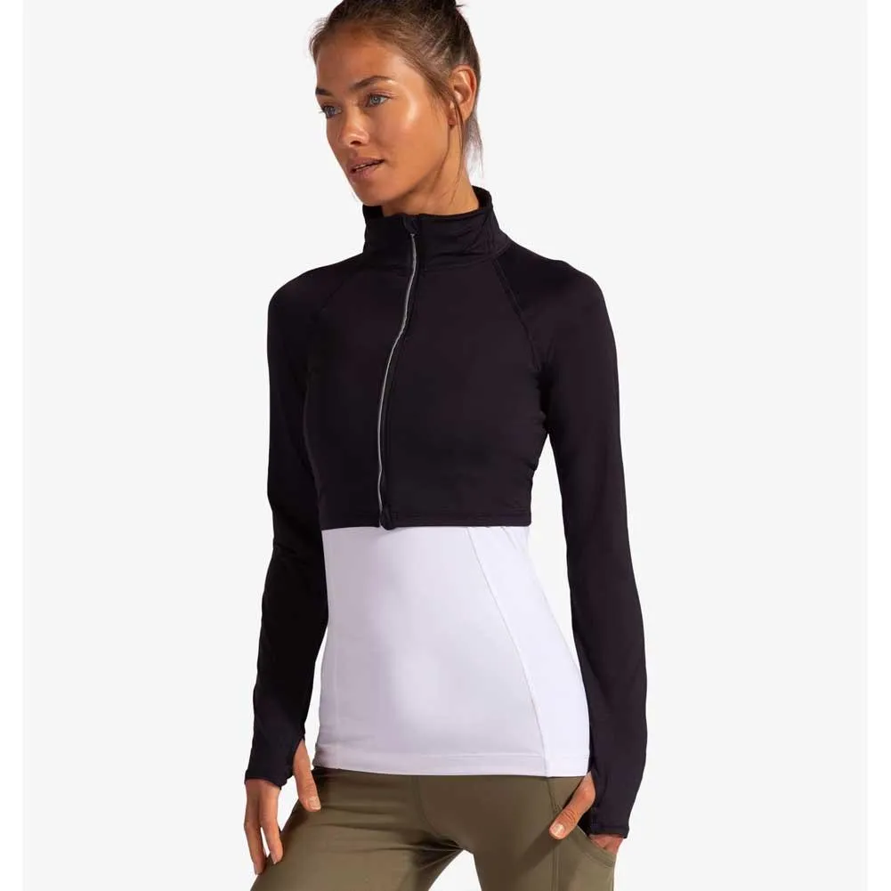 Women`s Full Zip Tennis Crop Top