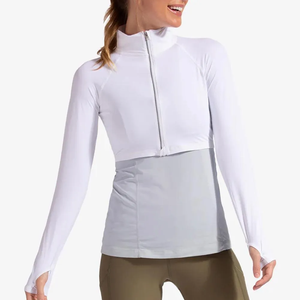 Women`s Full Zip Tennis Crop Top