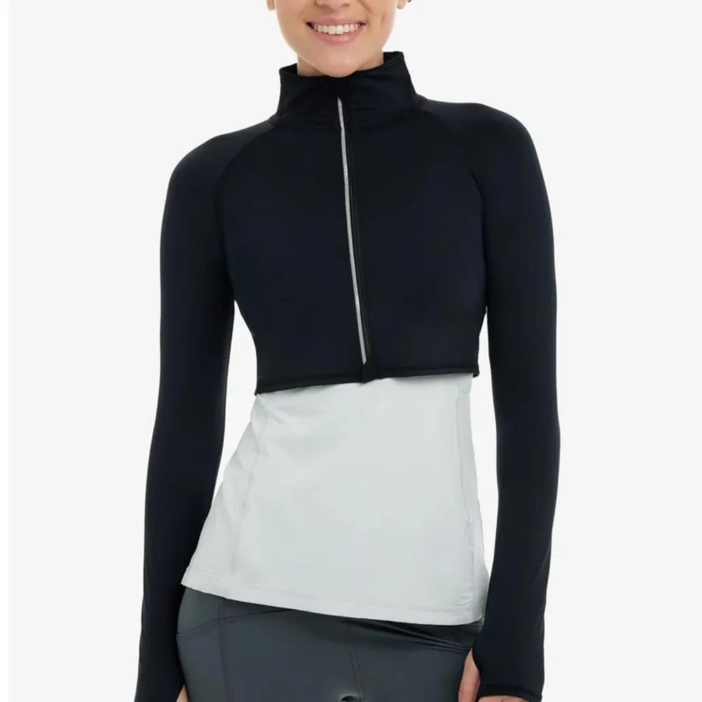 Women`s Full Zip Tennis Crop Top