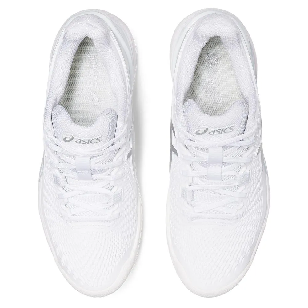 Women`s GEL-Resolution 9 Tennis Shoes White and Pure Silver