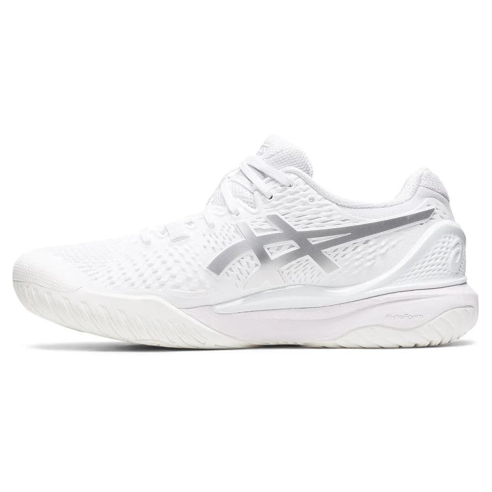 Women`s GEL-Resolution 9 Tennis Shoes White and Pure Silver