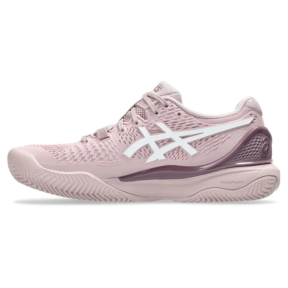 Womens Gel-Resolution 9 Wide Tennis Shoes Watershed Rose and White