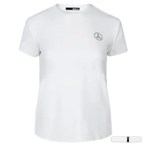 Women's Match Short Sleeve Bonded Tennis Top and Headband White