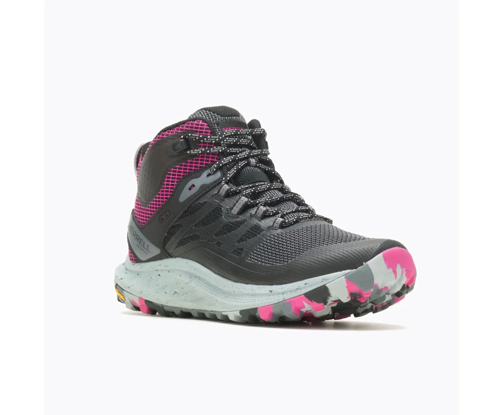 Women's Merrell Antora 3 Mid Waterproof Color: Black/ Fuchsia