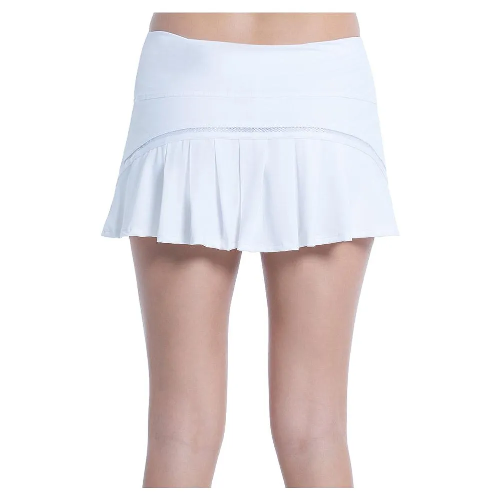 Women's Mesh Inline Tennis Skort White and Silver