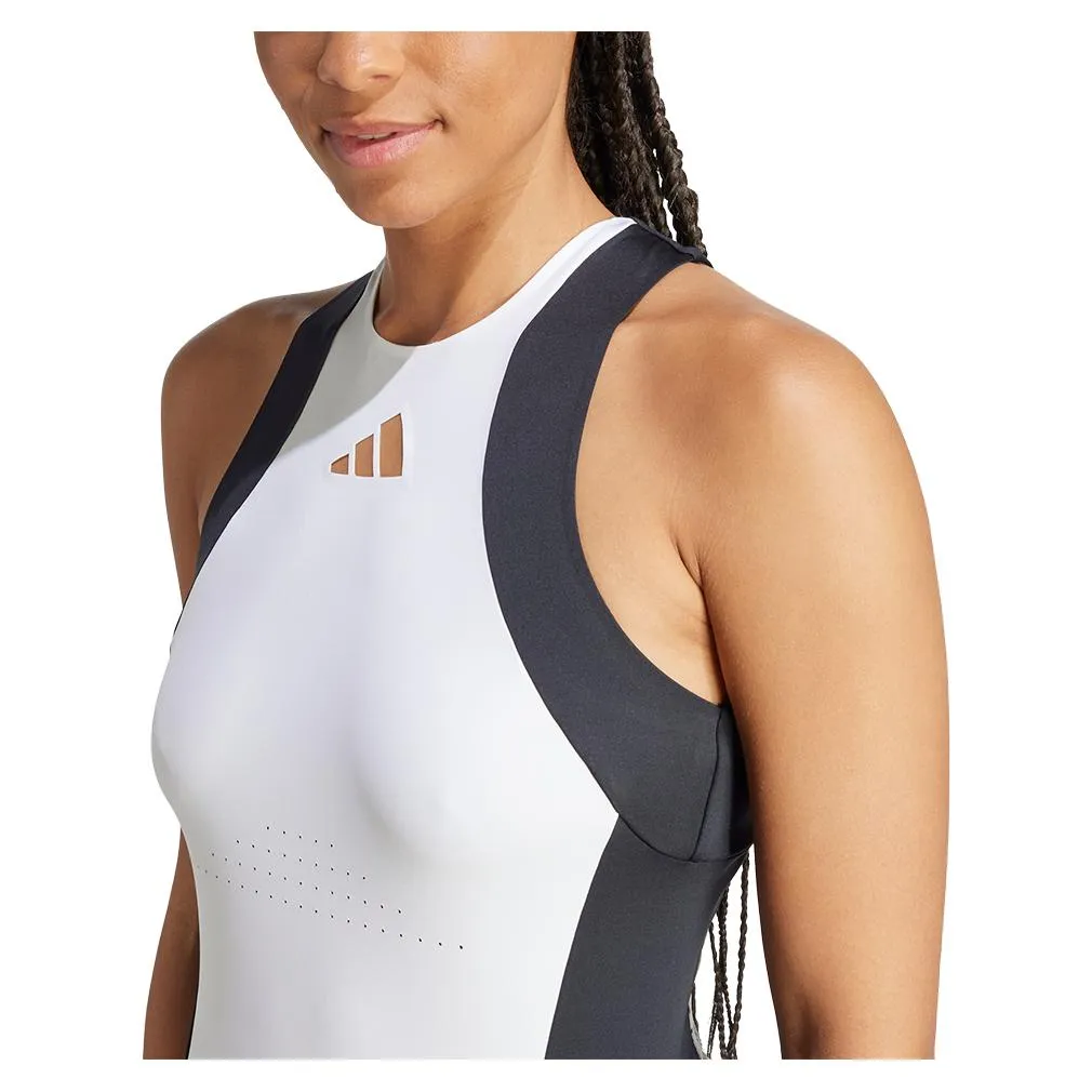 Women's Premium Tennis Tank White and Black