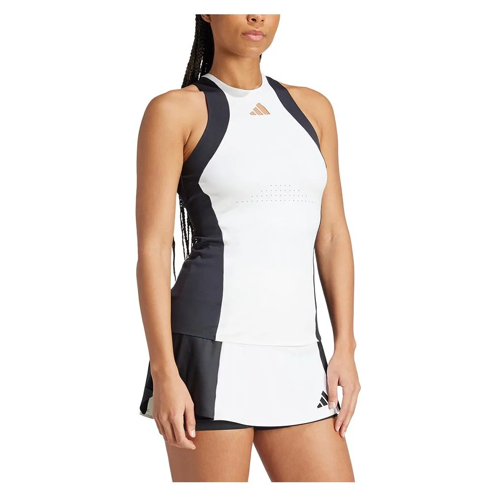 Women's Premium Tennis Tank White and Black