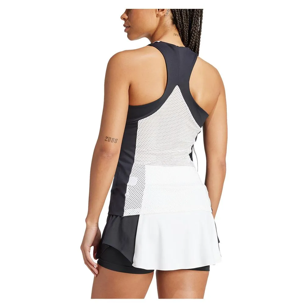 Women's Premium Tennis Tank White and Black