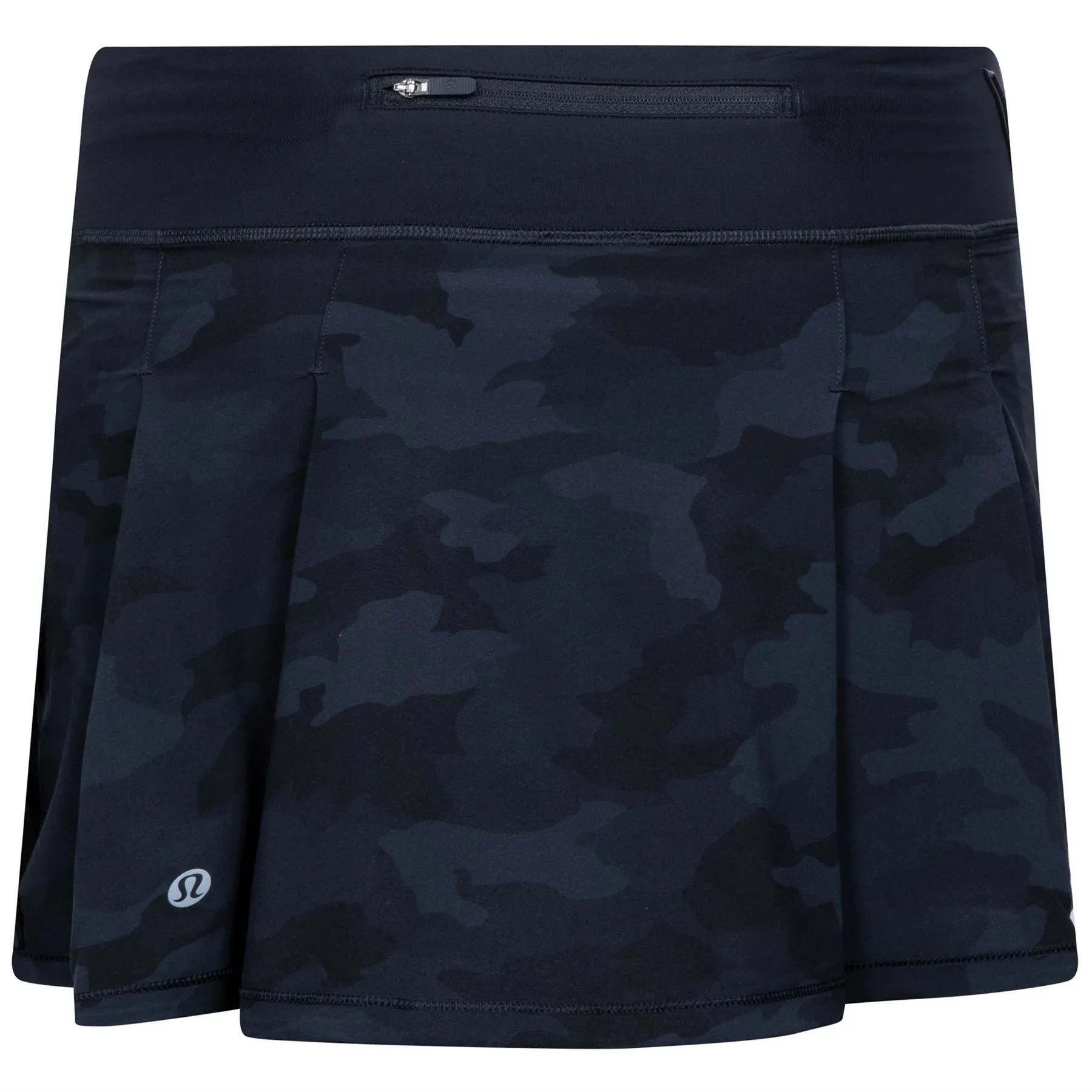 x TRENDYGOLF Womens Pace Rival Mid-Rise Skirt Long 4" Liner Length Heritage 365 Camo Deep Coal Multi/Black - AW23