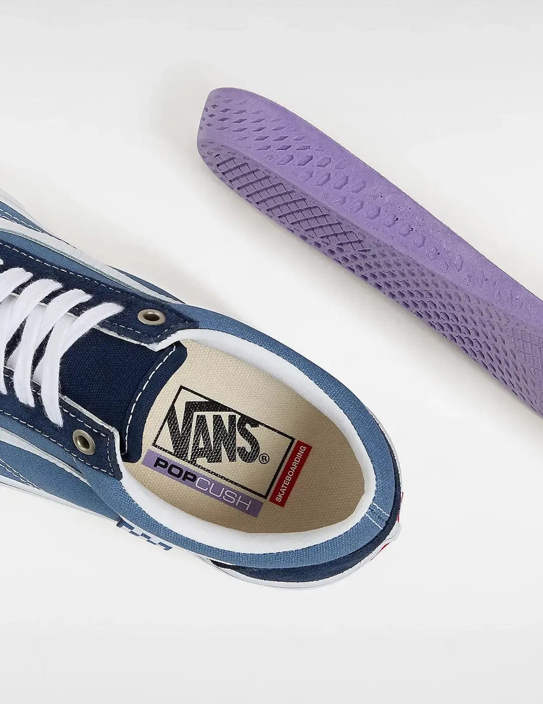 Zapatillas Vans Skate Old Skool Azul Blanco